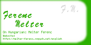 ferenc melter business card